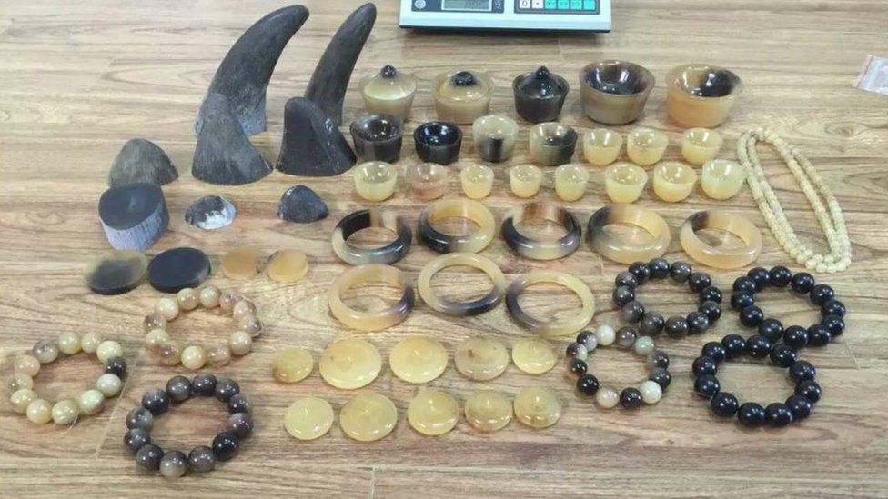 Raw and carved rhino horn is sold primarily in Vietnam and China