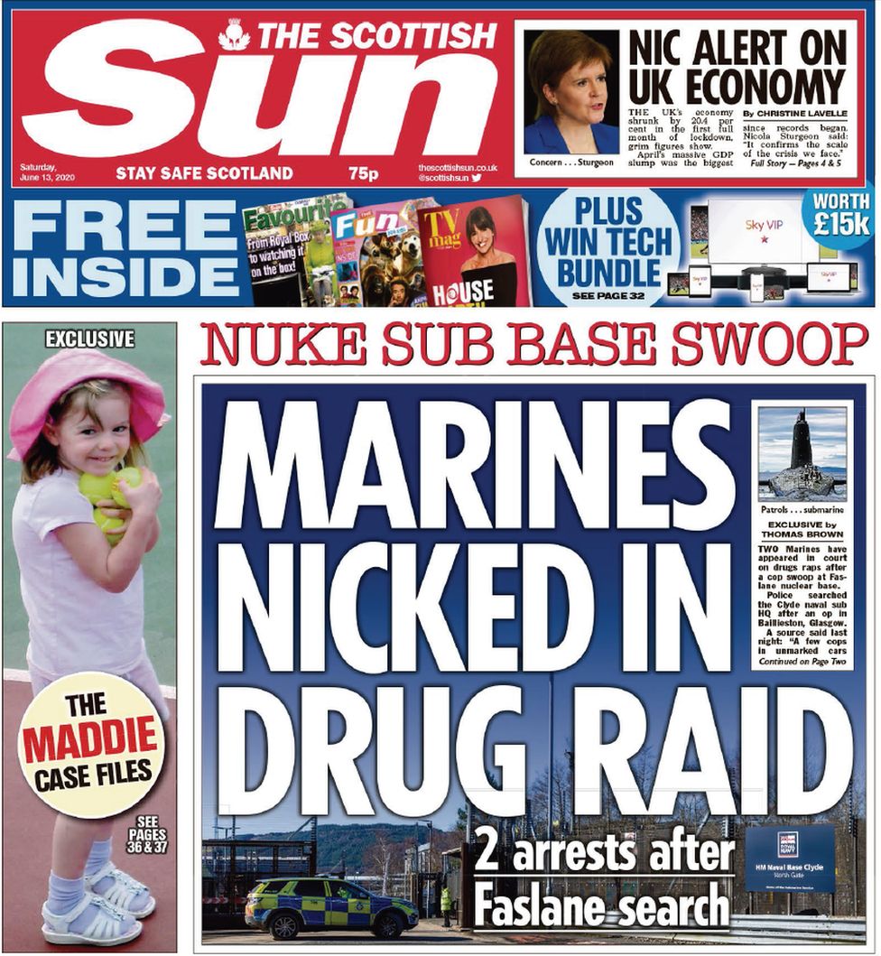 Scottish Sun front page