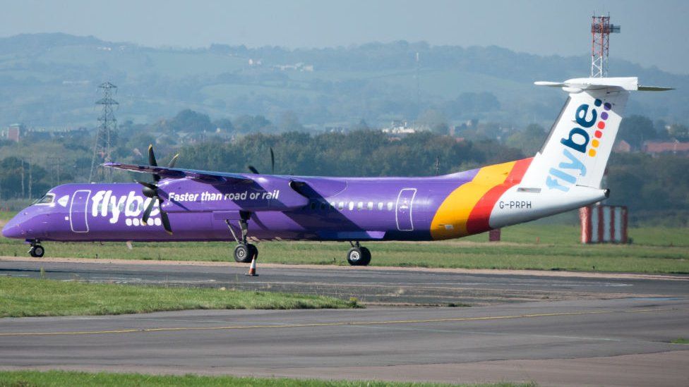 A Flybe plane on the runway