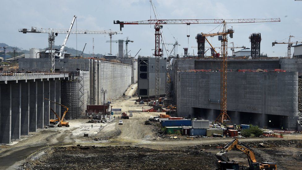 Panama Canal gates under construction