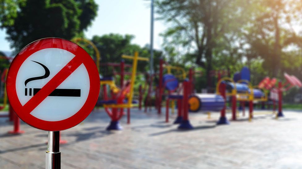No smoking sign in playground