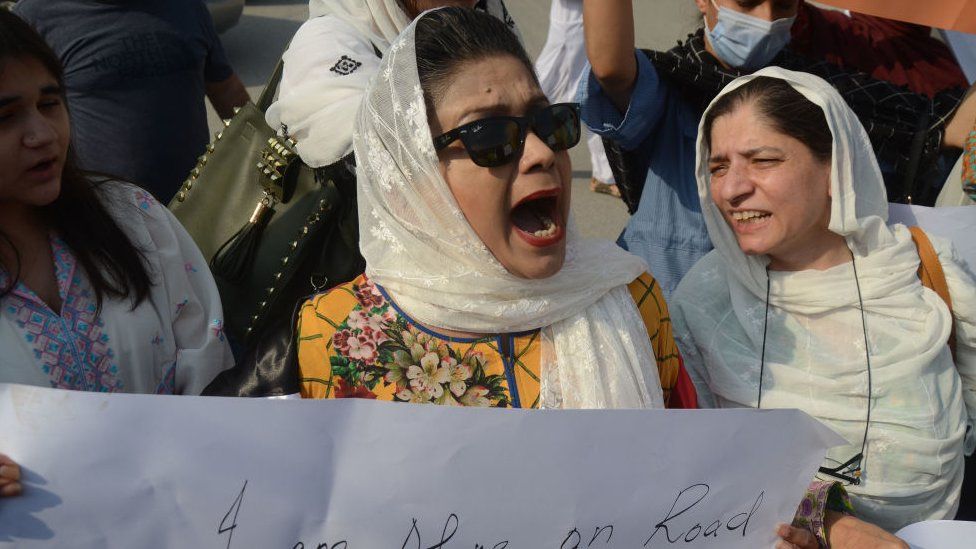 Supporters of the Civil Society hold a demonstration to condemn the incident of a woman gang raped on a deserted highway