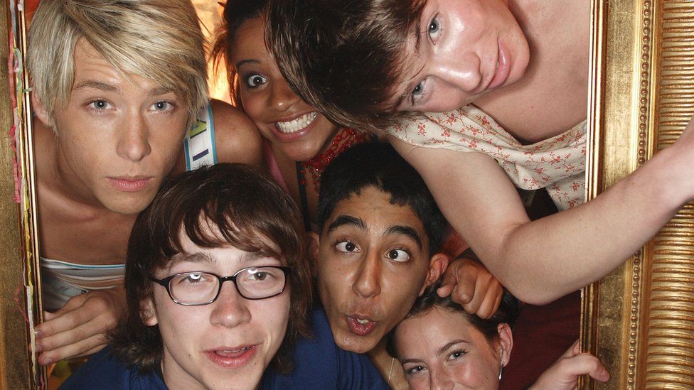 Mike Bailey, Larissa Wilson, Mitch Hewer Dev Patel, Kaya Scodelario and Joseph Dempsie attend the Channel 4/ E4 party for a one-off Skins special on August 2, 2007 in Bristol