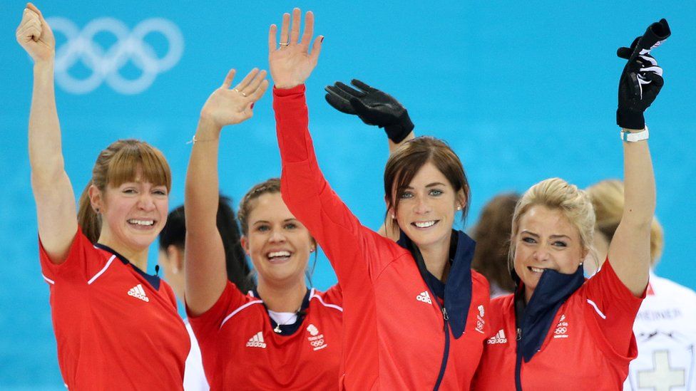 GB women's curling team at Sochi 2014