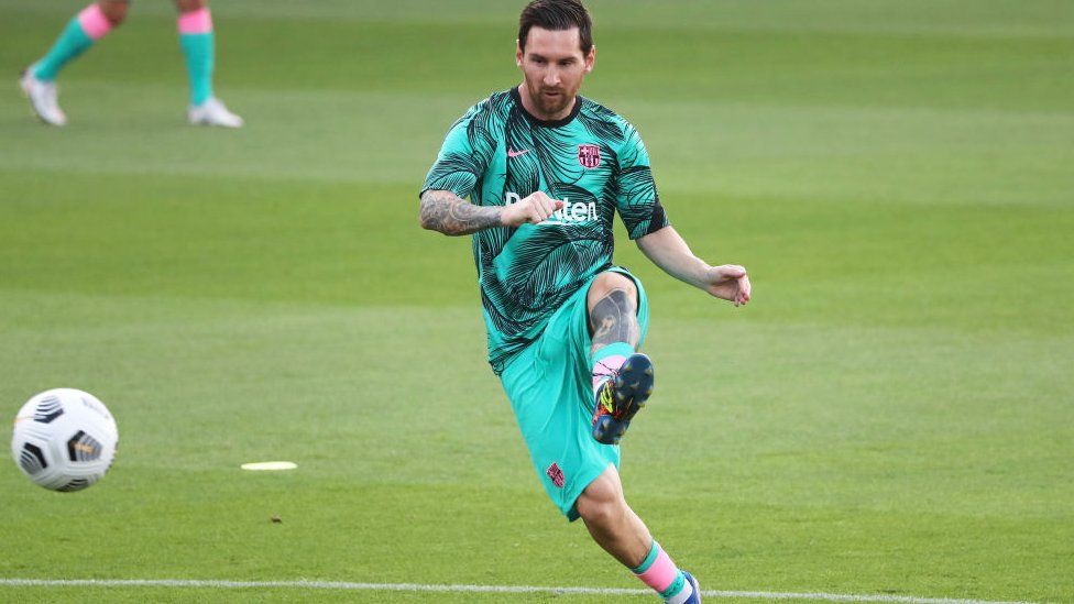lionel messi in friendly against Girona Sept 16 2020