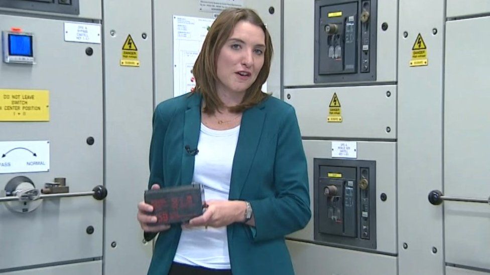 BBC Look East health correspondent with the battery which failed