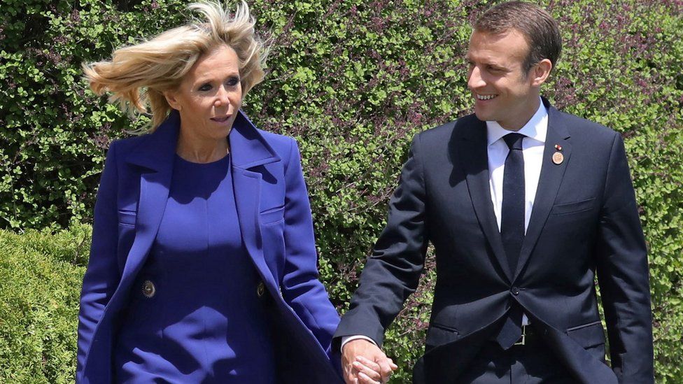 File pic of Brigitte and Emmanuel Macron