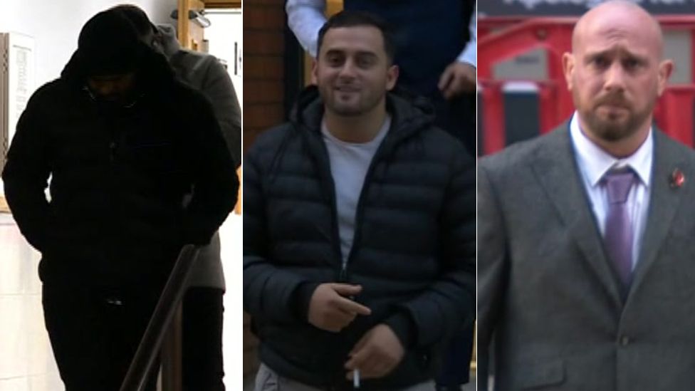 Mohsin Amin, Rexino Arapaj and David Butlin are on trial at Leeds Crown Court