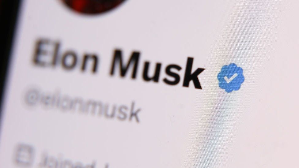 Elon Musk's X account, and its blue tick