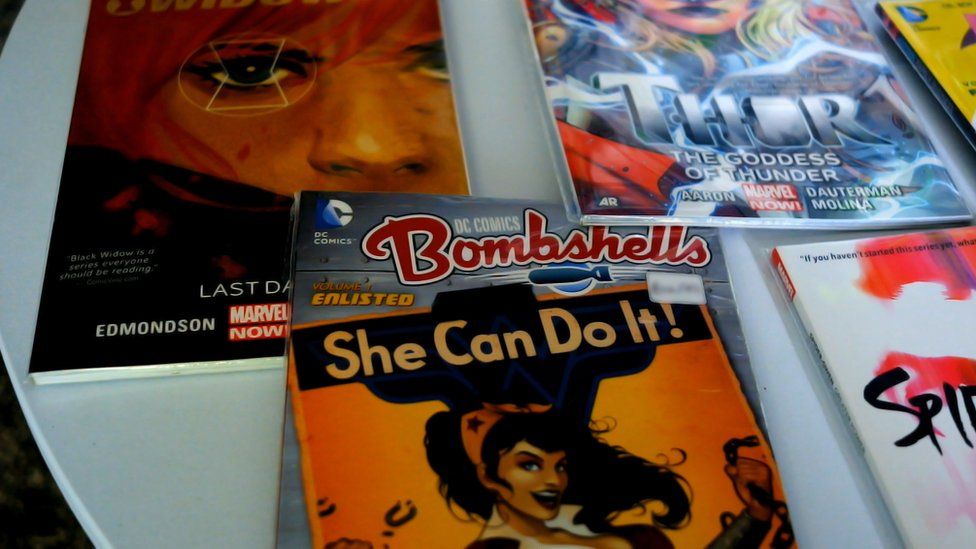 'Gosh, a woman with a comic shop' - BBC News