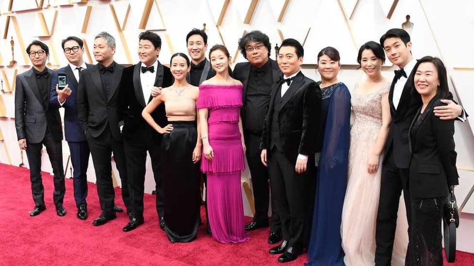 Cast and crew of 'Parasite' attend the 92nd Annual Academy Awards
