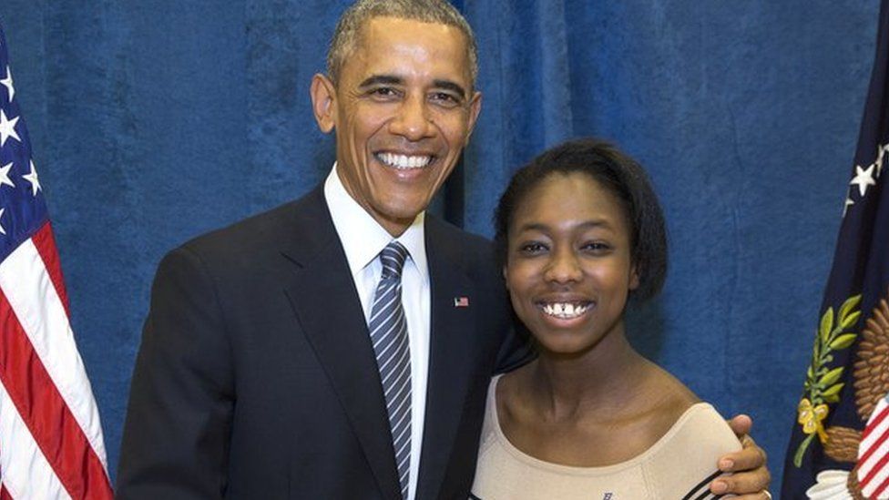 Camille Eddy and Barack Obama