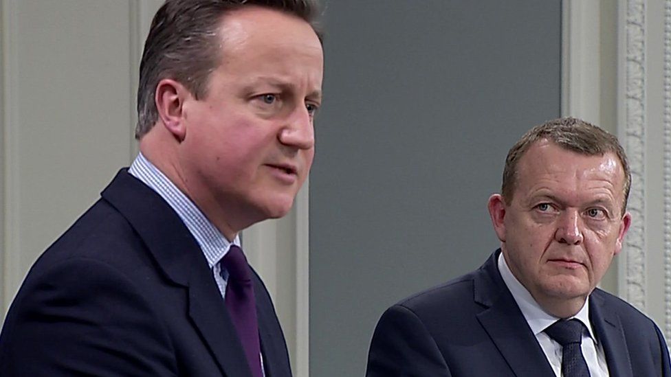 David Cameron and Danish PM Lars Lokke Rasmussen