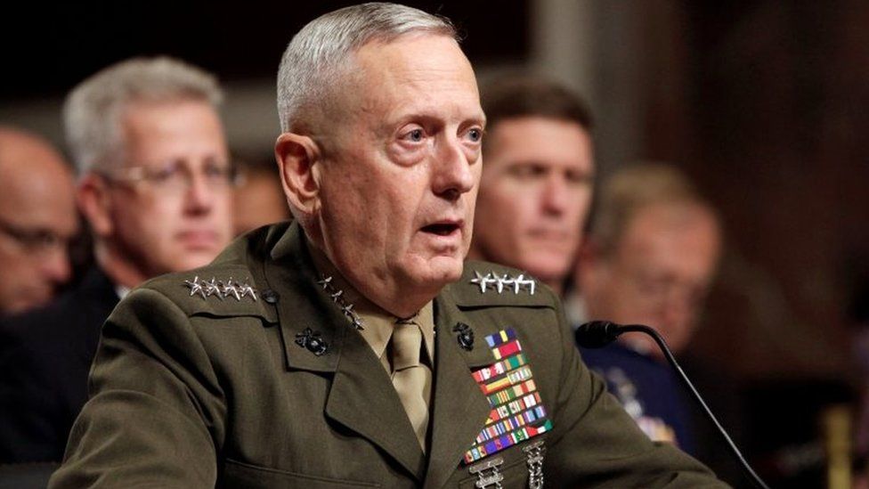 General James Mattis testifies before the Senate Armed Services Committee hearing on Capitol Hill in Washington, DC.
