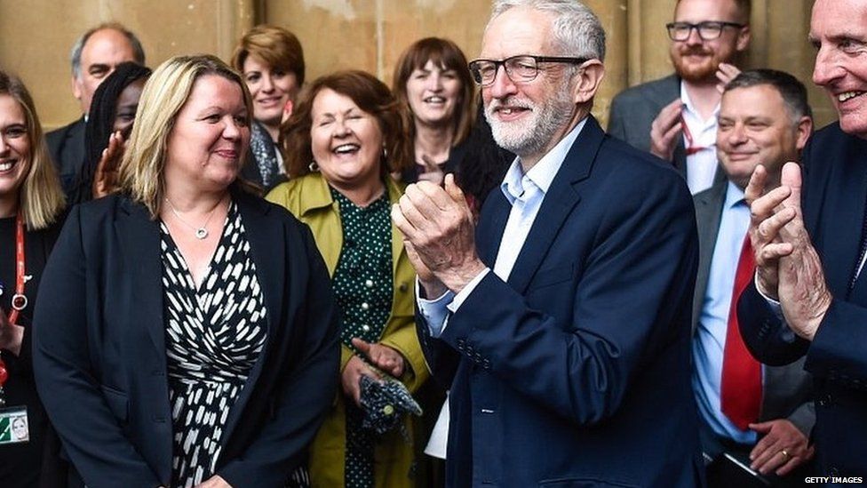 Jeremy Corbyn with the newly elected MP for Peterborough, Lisa Forbes