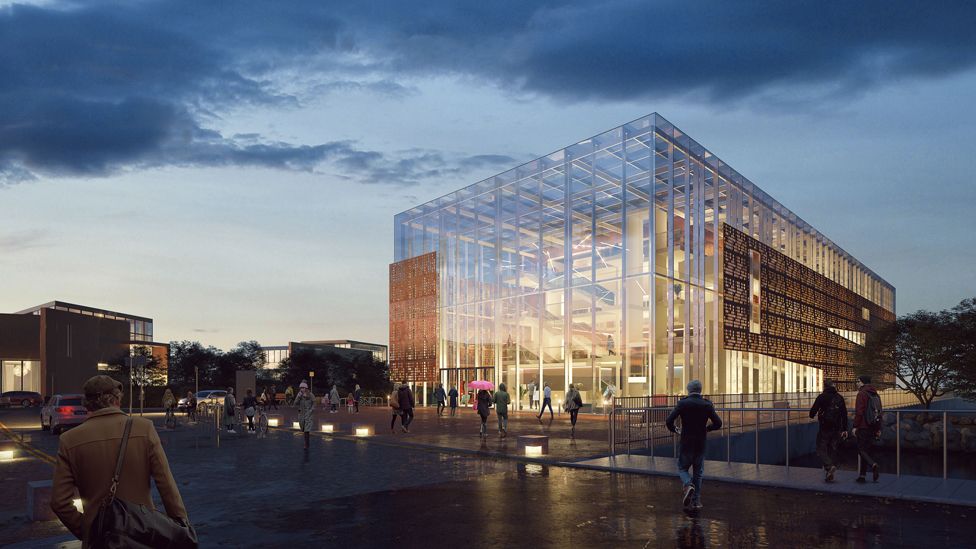 Artist impression of museum in Cardiff Bay