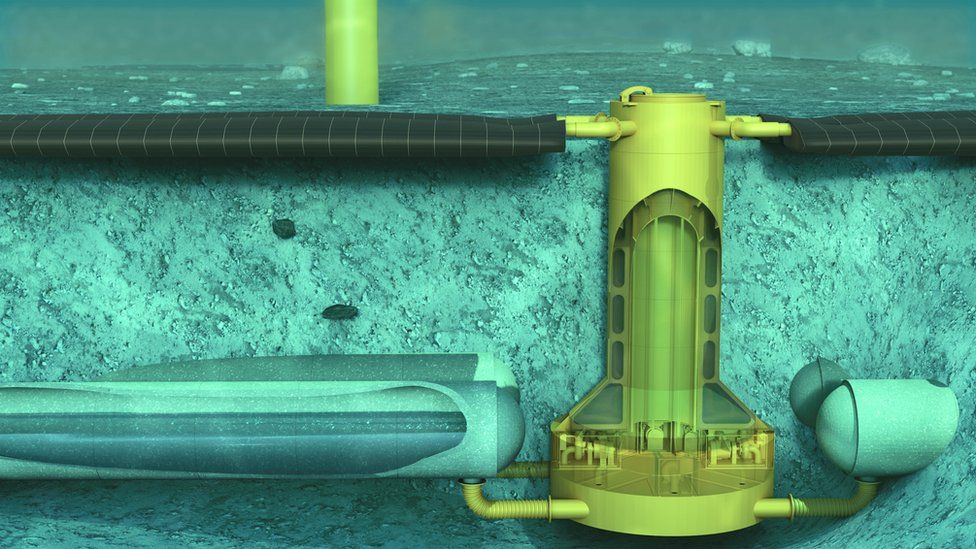 Illustration of underwater energy storage system
