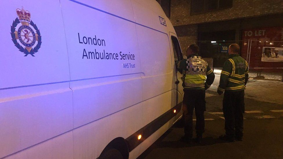 London Ambulance Service attend the scene
