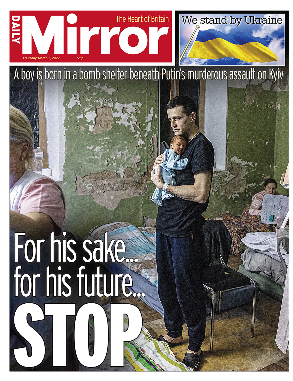 Первая страница Daily Mirror 03/03/22
