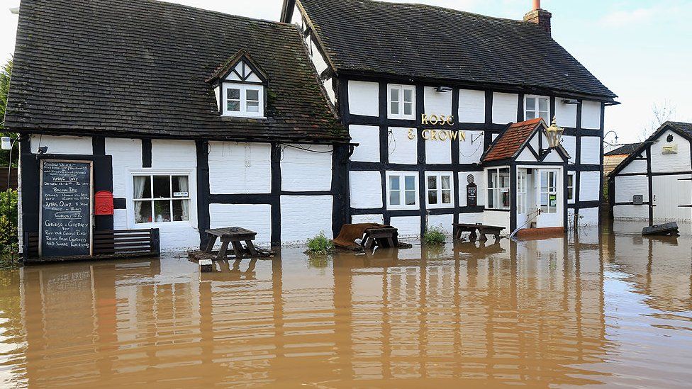 flooded pub