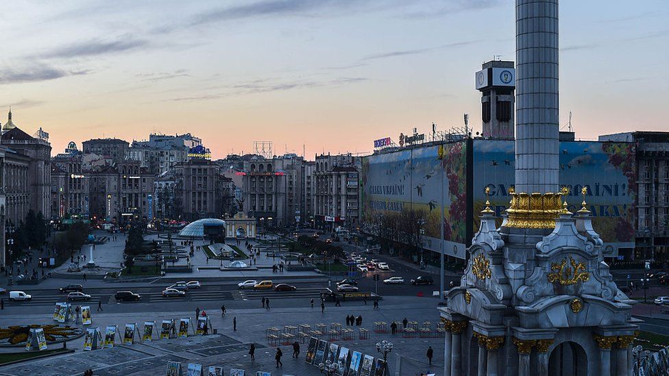 A general view of Independence Square on October 24, 2014 in Kiev, Ukraine