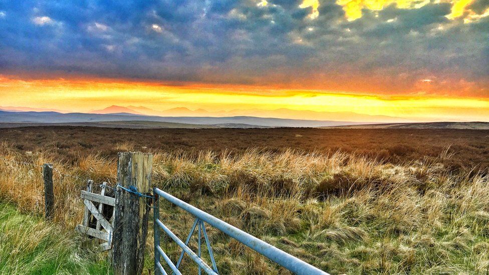 Snowdonia sunset taken from Denbigh Moors