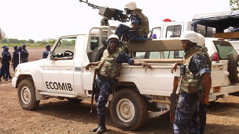 Ecowas troops in Guinea-Bissau in 2011