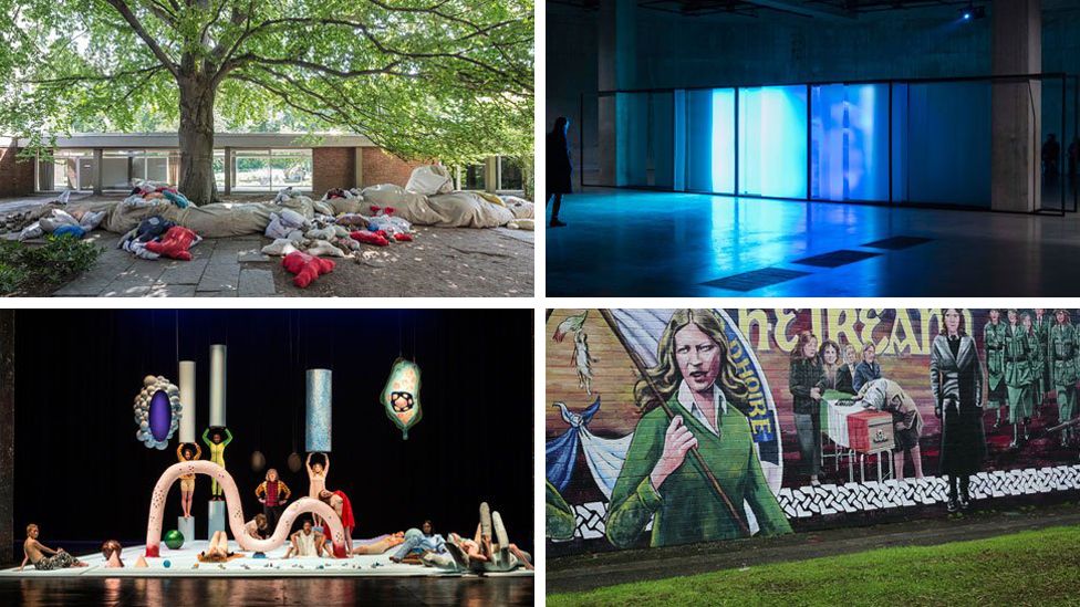 Collective Conscience 2018 by Oscar Murillo, Walled Unwalled 2018 by Lawrence Abu Hamdan, The Long Note 2018 by Helen Cammock, DC Semiramis, 2018 by Tai Shani