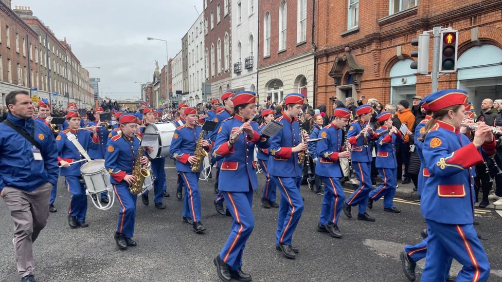 The Artane Band led the procession along Westland Row