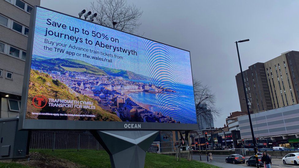 An advert in Birmingham city centre