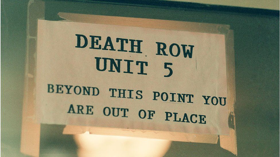 Sign for a prison's death row unit