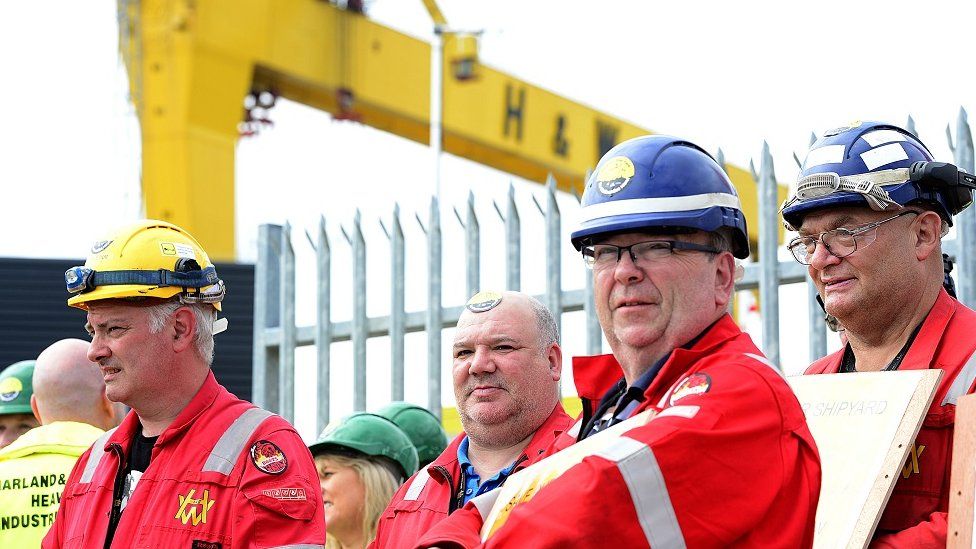 workers at Harland and Wolff have walked out this afternoon as the company faces going into administration.
