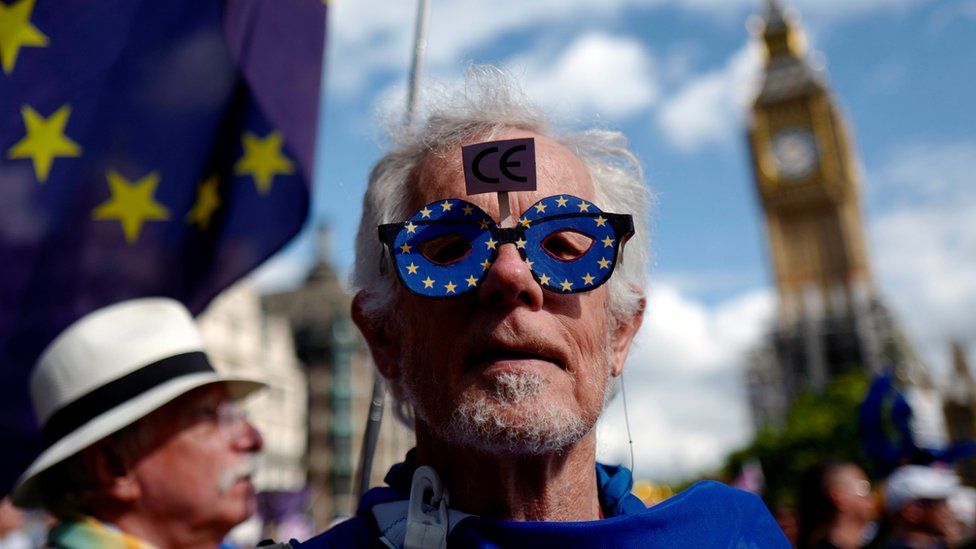Man on the anti-Brexit march