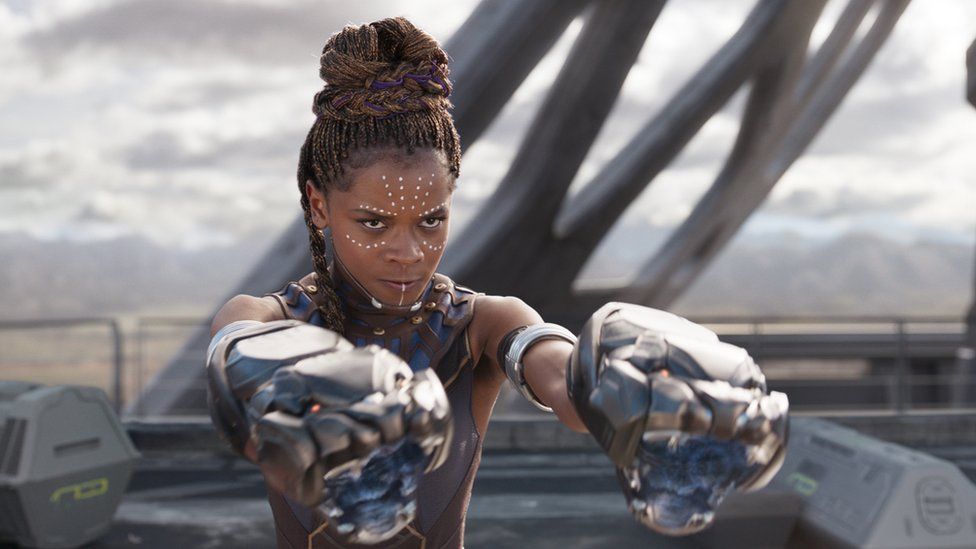 Female warrior in black panther