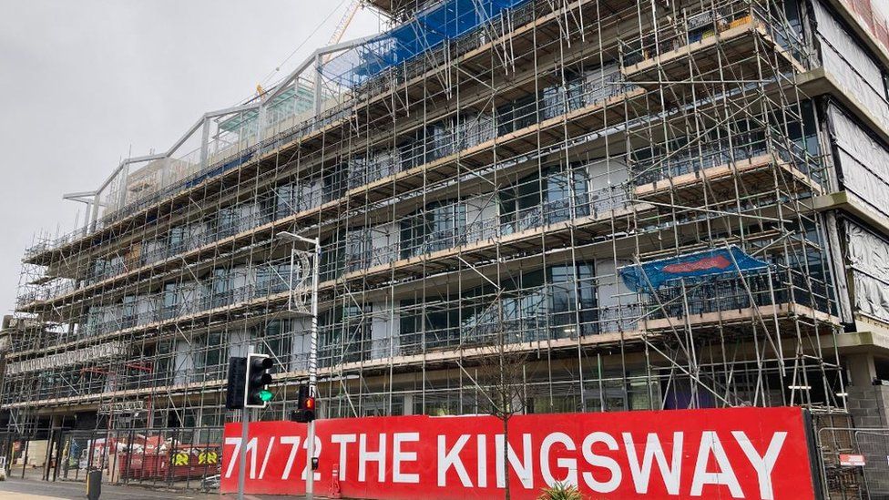 New offices on The Kingsway, Swansea, are among the council's projects