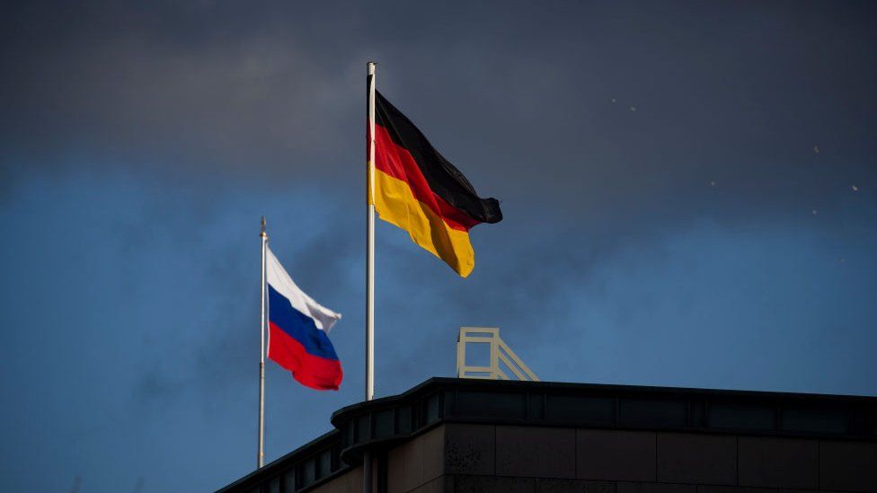 Russian-German flags