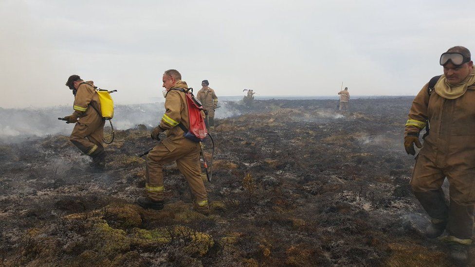 Crew from Balintore Fire Station at wildfire