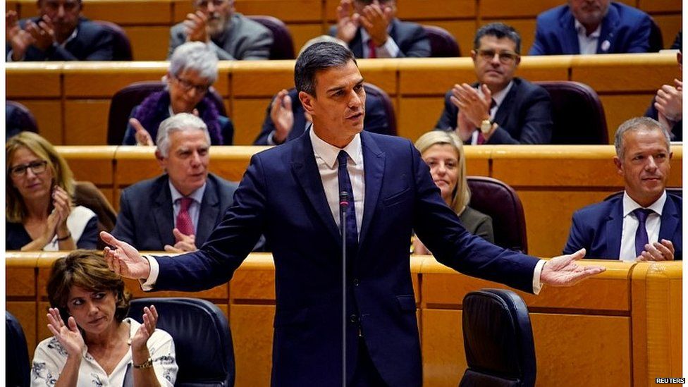 Pedro Sanchez in the Spanish Parliament