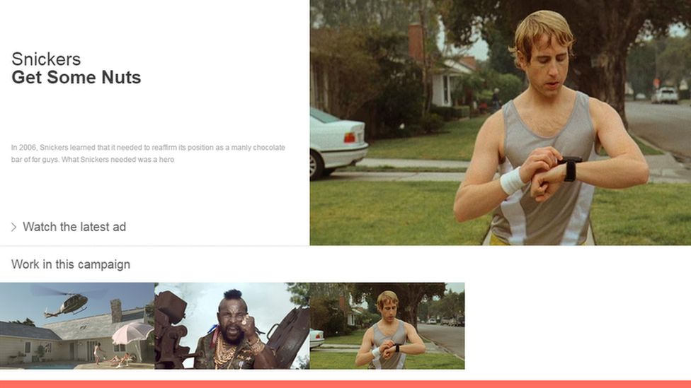 Screenshot of the controversial 'Get Some Nuts' video by AMV BBDO from their website