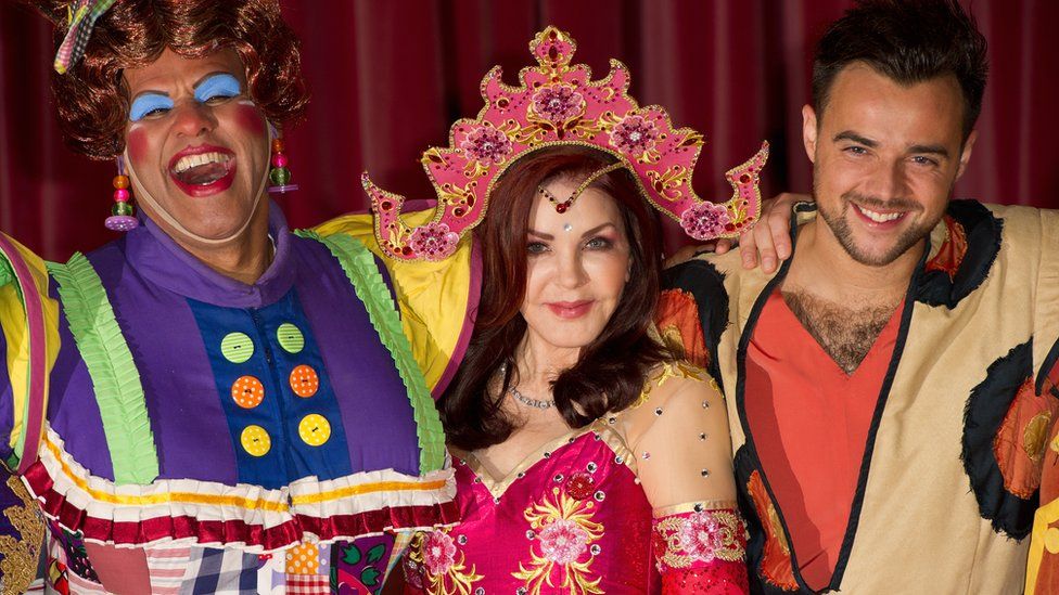Priscilla Presley shows off her costume as she gears up for panto