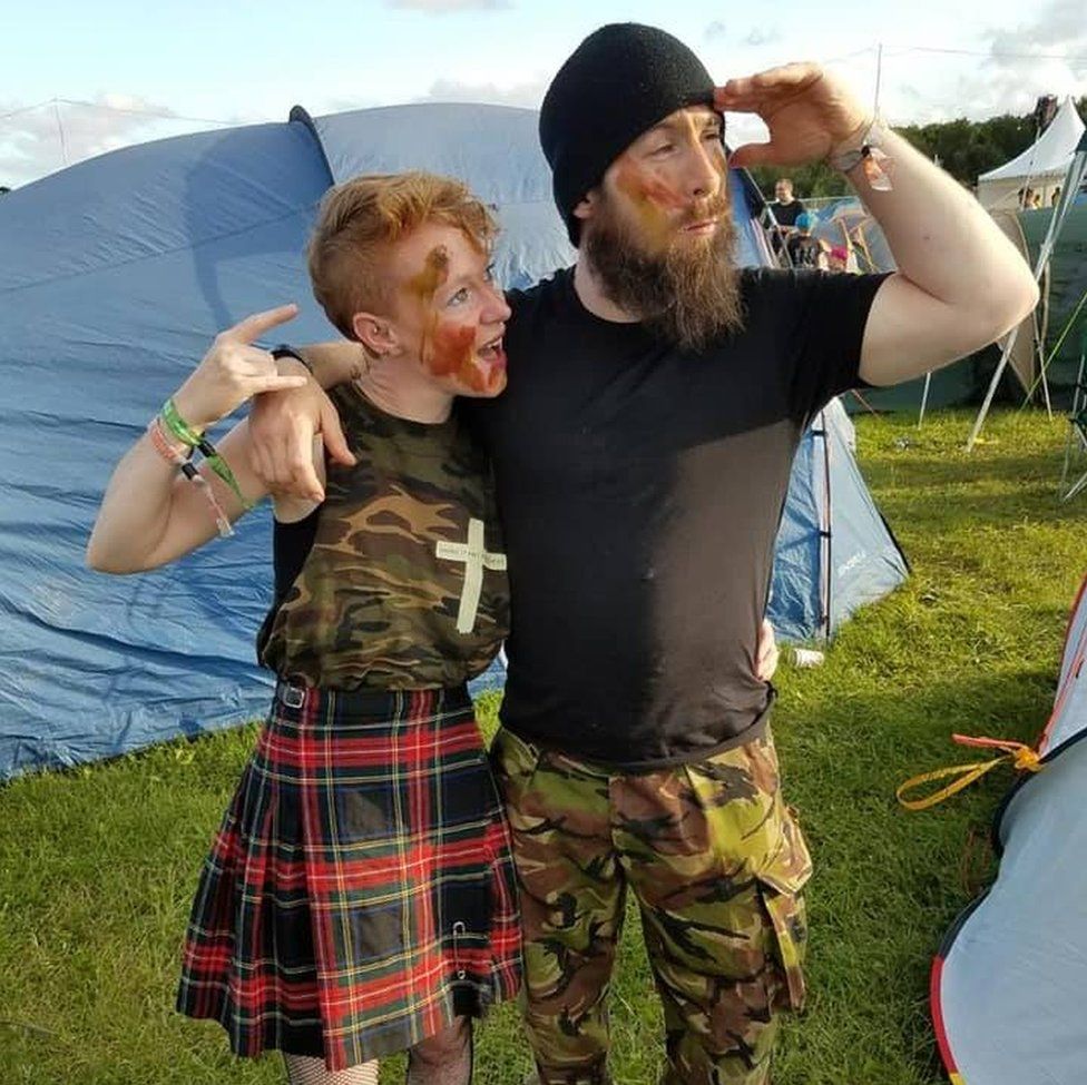 Cheryl McCluskey and her fiancé Mathew Wilson at Bloodstock in 2019