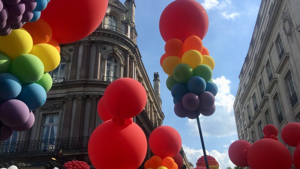 Balloons, marking Pride in London