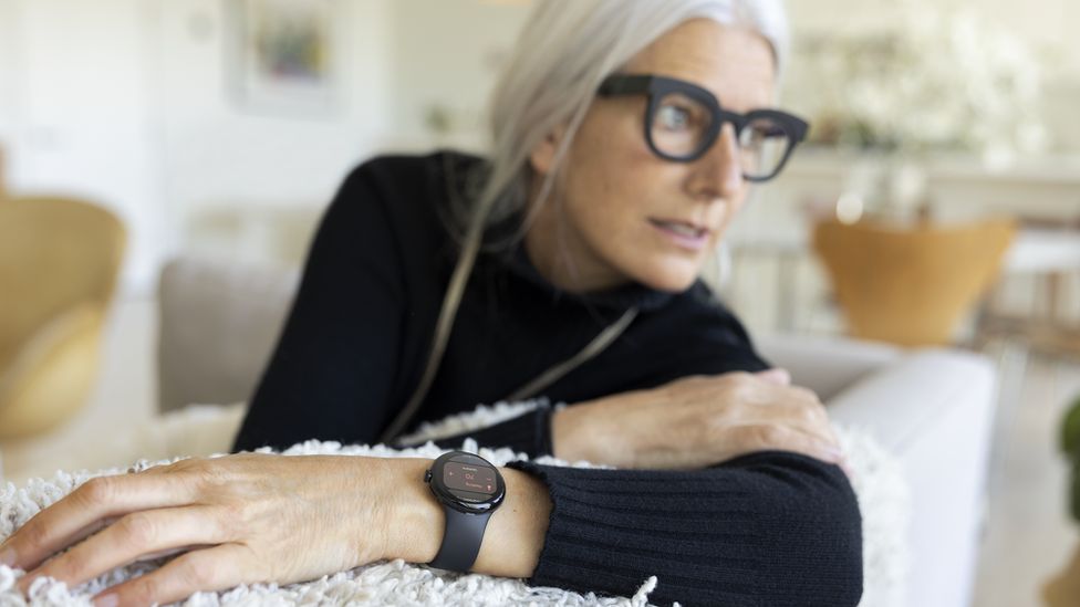 woman wearing Pixel Watch