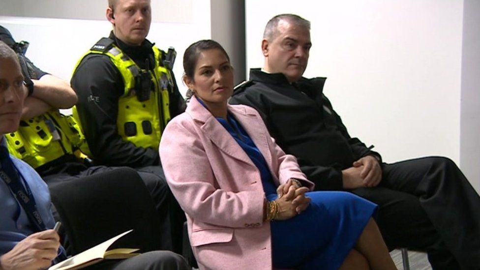 Priti Patel with West Midlands Police chief constable