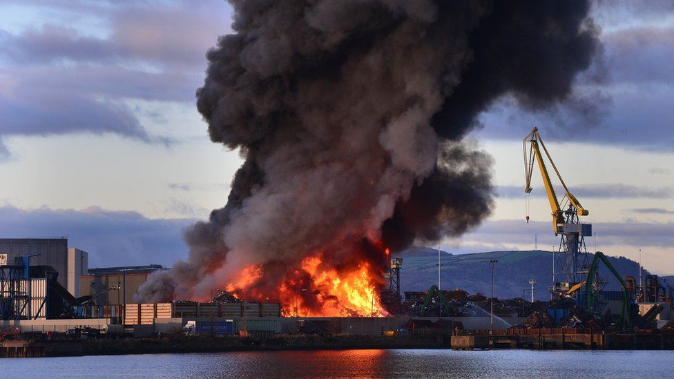 Fire in Belfast Harbour estate