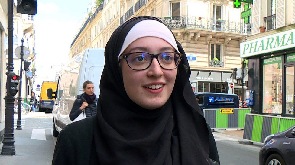 Student Union President at Paris-Sorbonne University Maryam Pougetoux in Paris, 2 May 2018