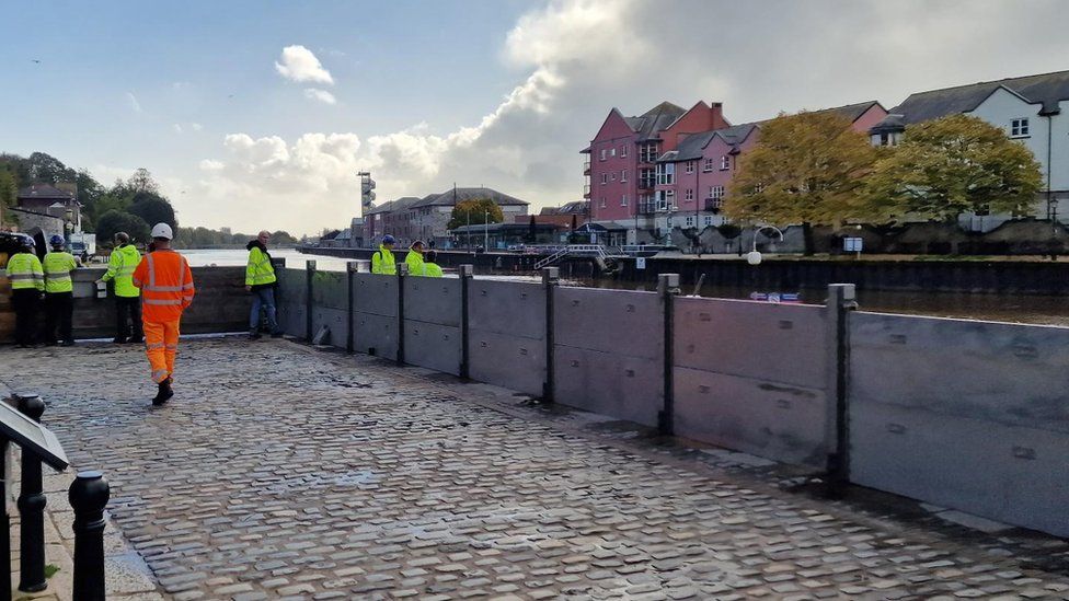 Flood defences at Exeter Quay