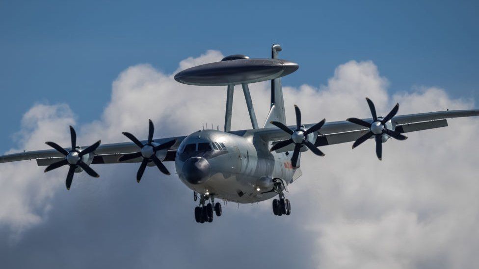 A KJ-500 aircraft flies in the sky before the upcoming Airshow China 2021 on September 24, 2021 in Zhuhai, Guangdong Province of China. Photo by Chen Xiao/VCG.