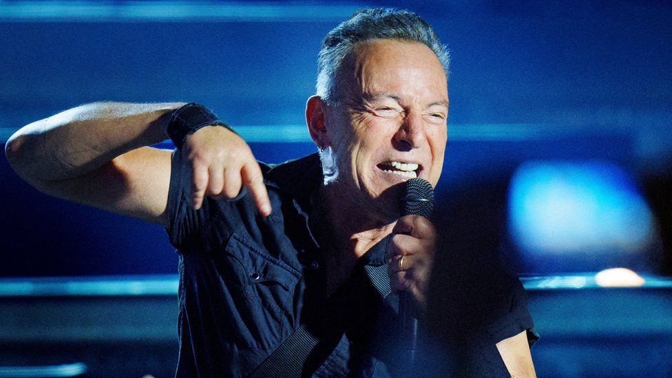 Bruce Springsteen playing at Parken in Copenhagen, Denmark on July 11, 2023