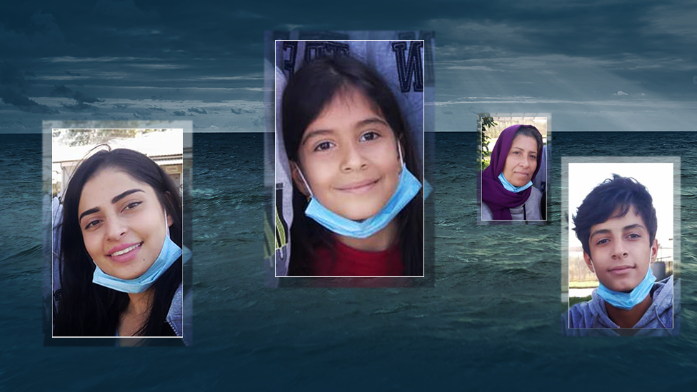The faces of four migrants who were killed crossing the Channel in November 2021
